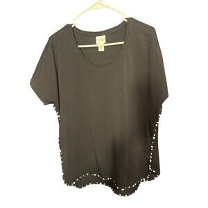 Chicos Weekends Womens Black T-Shirt Size L